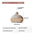 Woven rattan pendant chandelier with a 60cm diameter in a pastoral Silent Wind style.