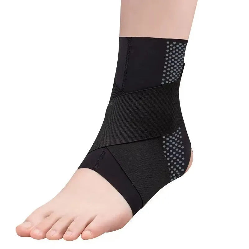 Black Lycra ankle support brace for sports protection and rehabilitation