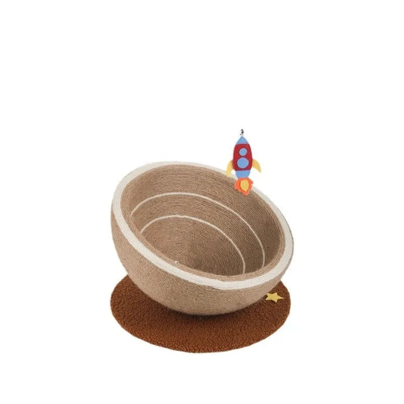 Large integrated cat scratching basin and bed with starlight sisal nest colour