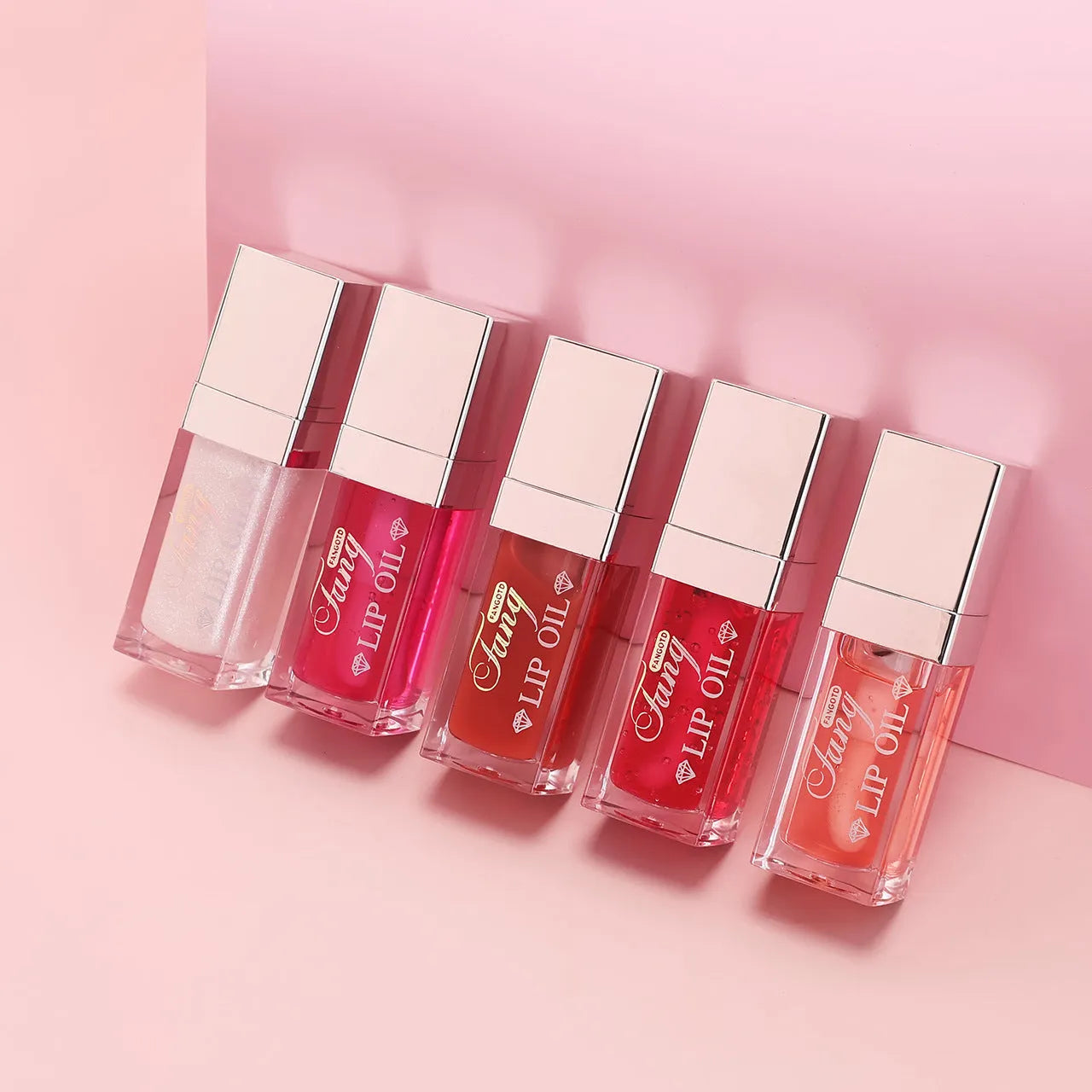 Five colour shades of a moisturising lipstick and lip gloss hybrid product with repairing lip essence oil.
