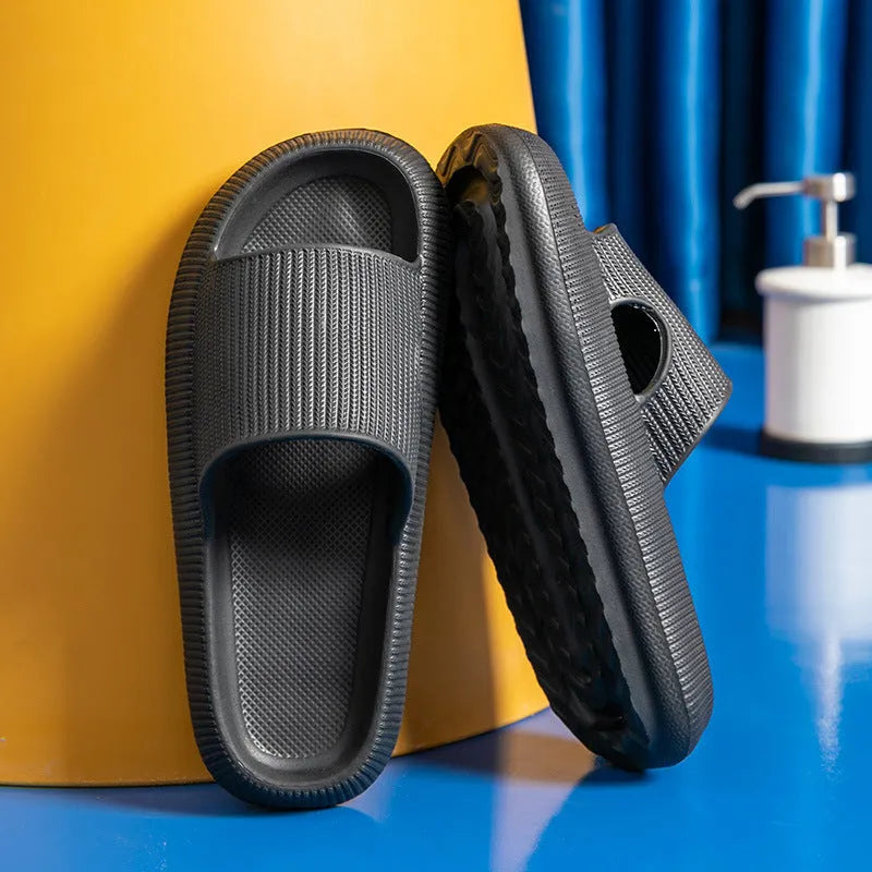 EVA flip flops slippers for women men soft anti-skid sole thick 3.5cm bathroom wear