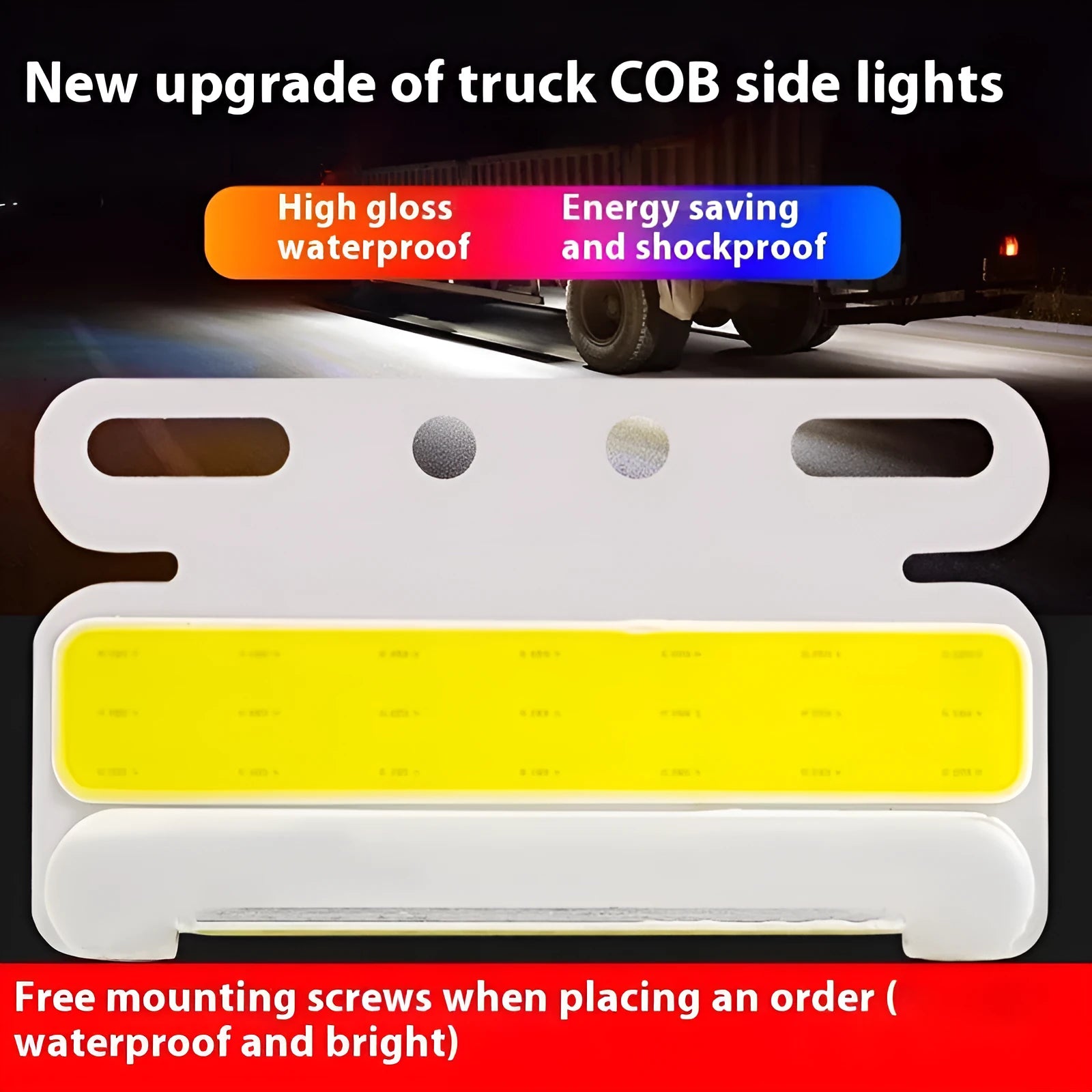 Super bright LED COB truck ground tyre lights in multiple colours with waterproof aluminium alloy housing