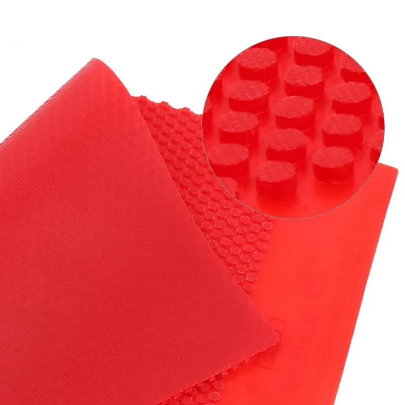 Small particle table tennis rubber sheet in black and red colours for racket assembly