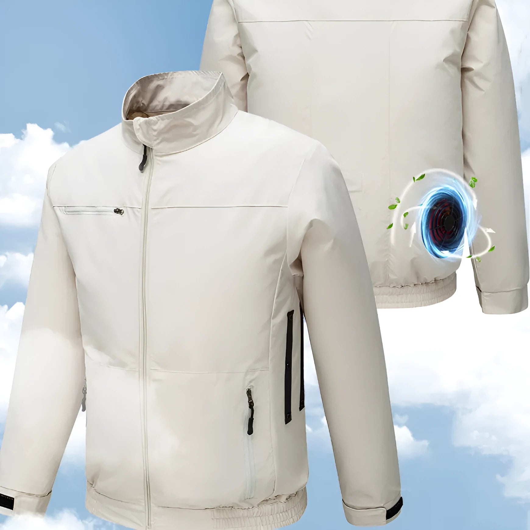 Smart air conditioning jacket with ventilation holes and fan for summer outdoor work