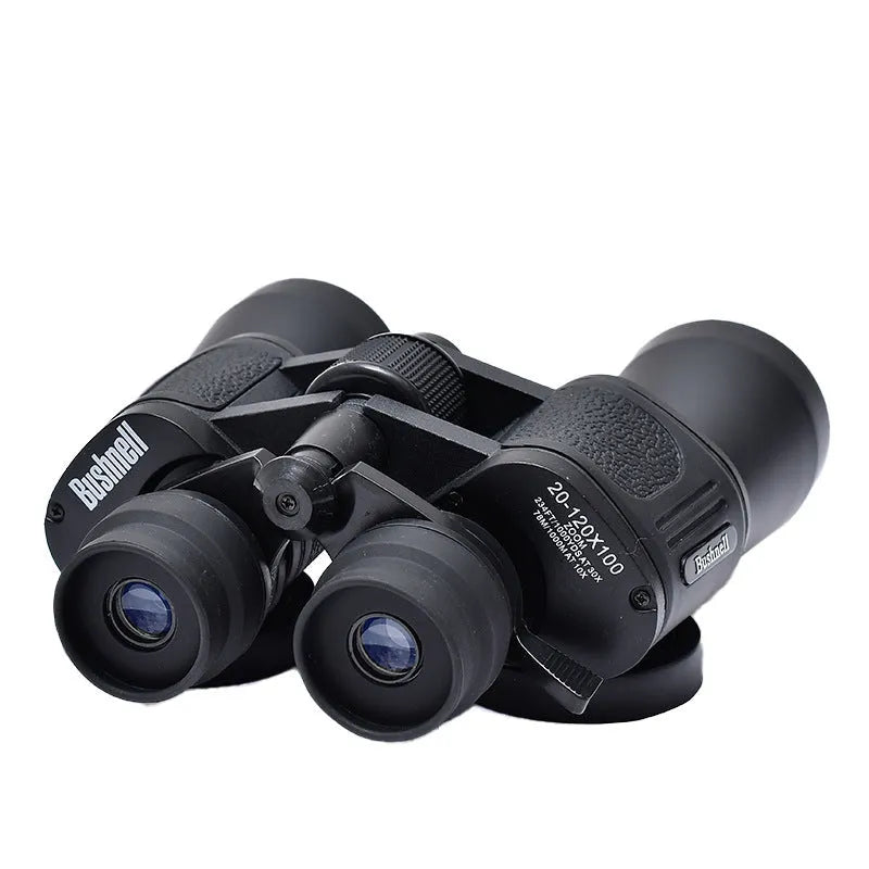 High power binoculars with 20-120x continuous zoom and 100mm objective lens for outdoor observation