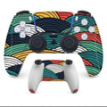 Set of front and back anti-scratch protective stickers for a PS5 controller.