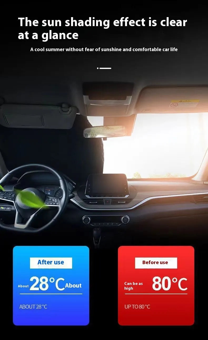 Titanium silver aluminium foil car sunshade for windscreen heat and UV protection