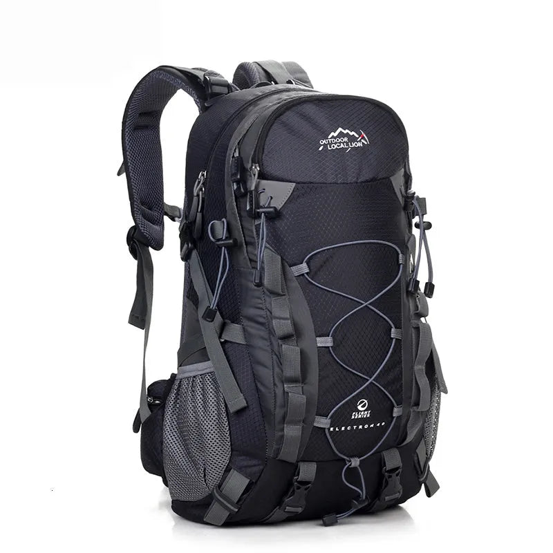 Green polyester outdoor sports backpack with 20-35 litre capacity for running hiking camping cycling