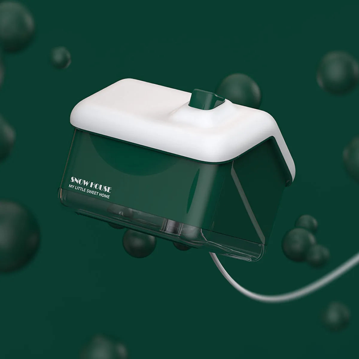 Mini igloo air humidifier in snow house shape with USB cable on desk