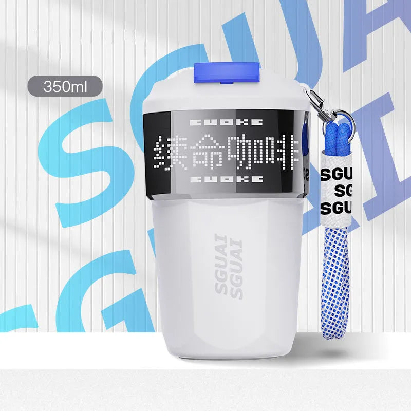 Japanese-style portable stainless steel coffee cup in blue colour with 50mL capacity