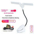 Rechargeable music stand light with 28 LED lights clipped to metal music stand