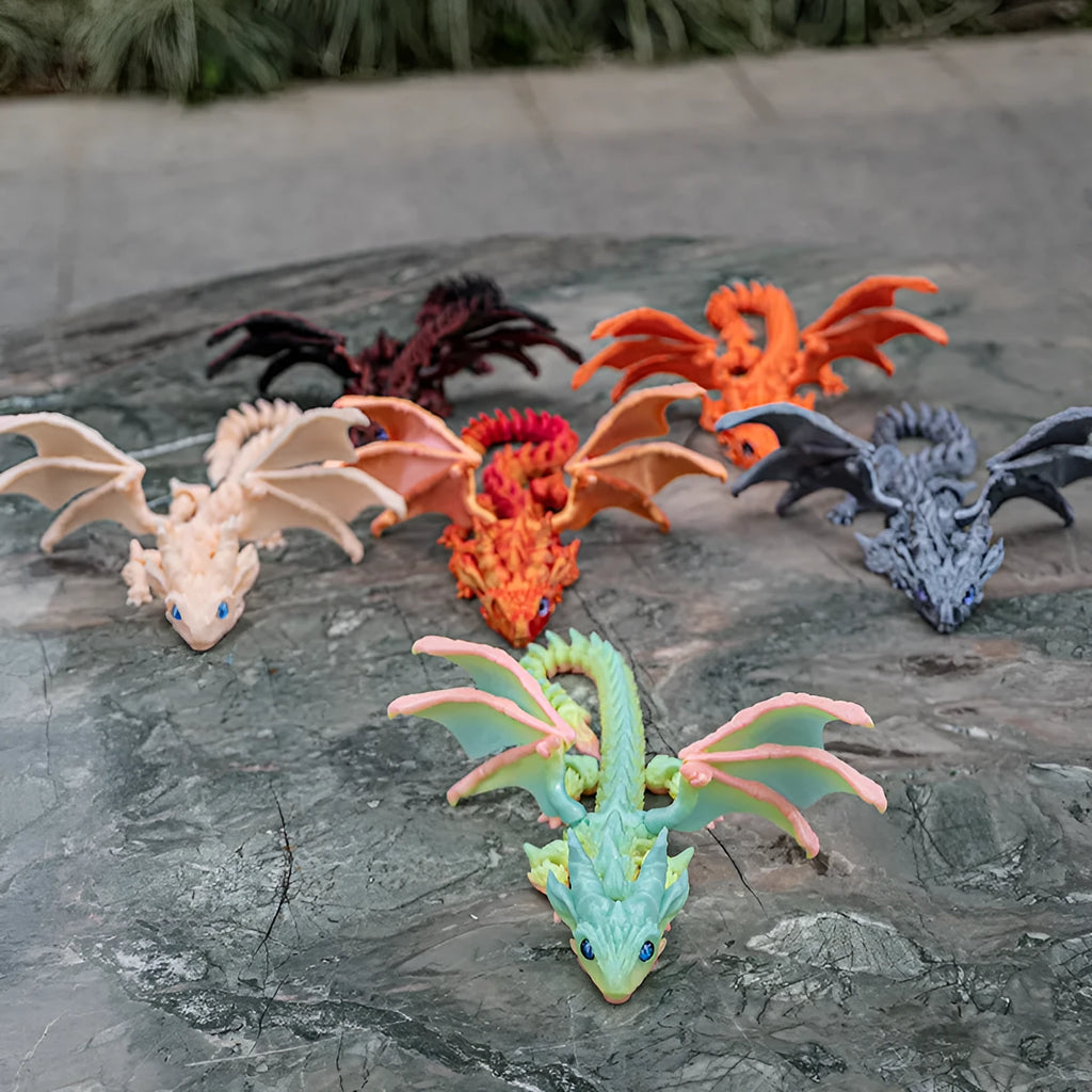 PLA plastic flying dragon wing decoration measuring 25x16x3cm in multiple colour finishes