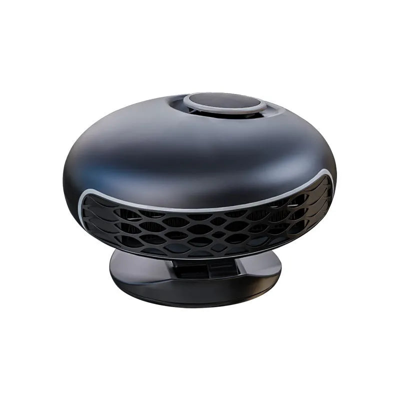 Black car warm air blower heater with 130cm cable for 12V or 24V vehicle defrosting
