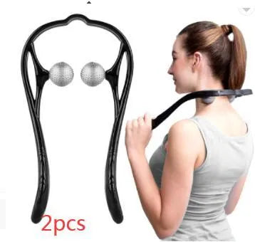 Plastic pressure point therapy neck massager with adjustable stand and 3D floating point design in blue colour