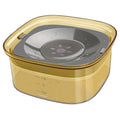 Pet dog floating water bowl in transparent colour, splash-proof design, 21.3x18.8x9.5cm ABS plastic