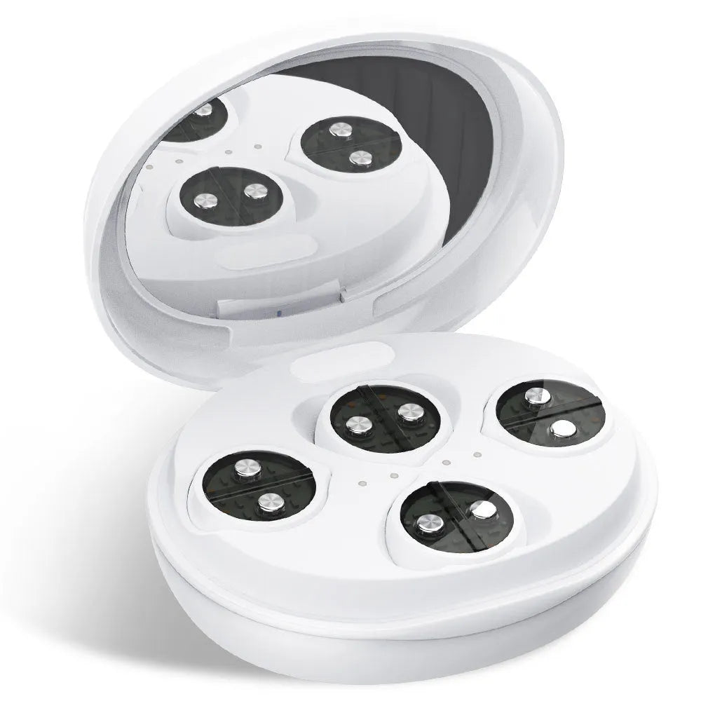 White wireless red light and EMS facial and eye massager beauty device
