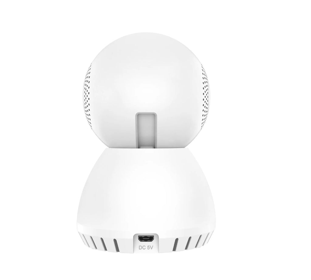 White wireless security camera with dual-frequency WiFi and 12mm lens for 1080p HD home monitoring