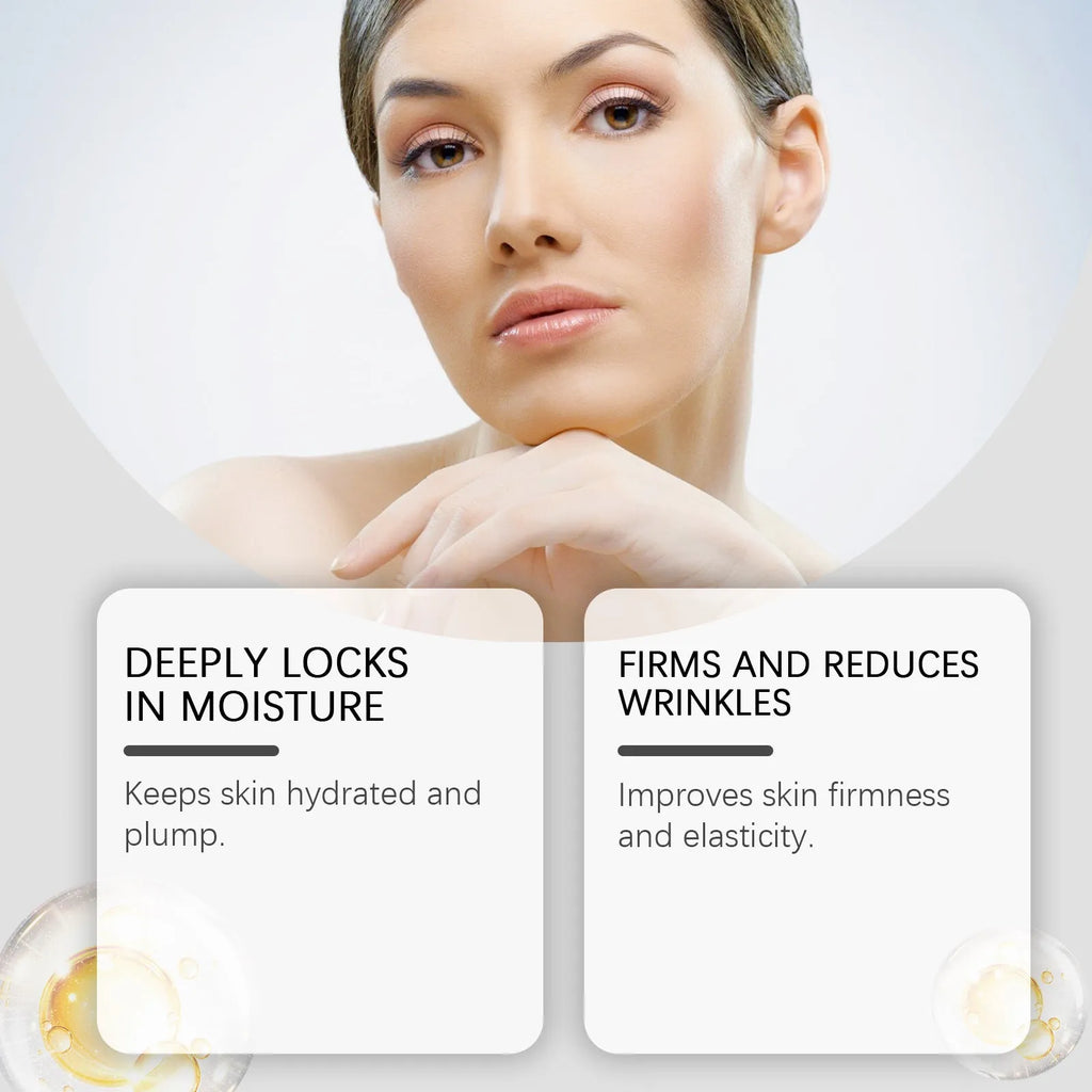 50g jar of anti wrinkle firming moisturising cream with peptides and hyaluronic acid on white background