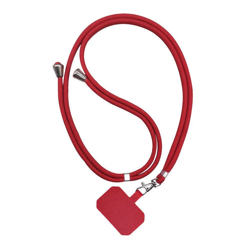 Universal phone case lanyard with electroplated carbon fibre skin back cover in white, black, and red colours