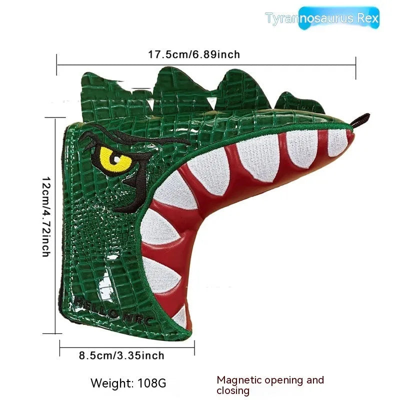 Golf putter sleeve cover in a novelty design, showing fleece lining and waterproof PU fabric.