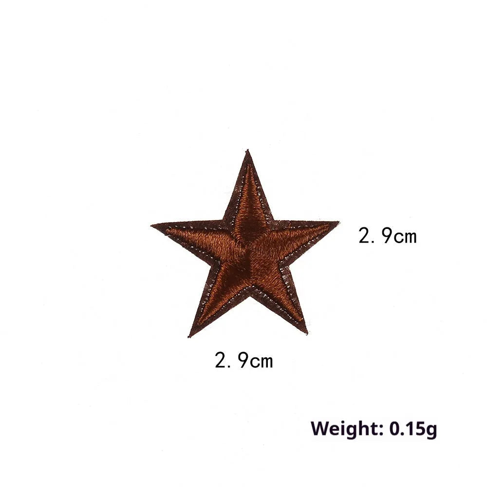 Colourful five-pointed star cloth embroidery stickers for DIY clothing decoration and craft projects