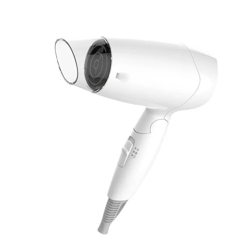 Moon White portable hair dryer with 1400W power and automatic overheating protection for household and travel use
