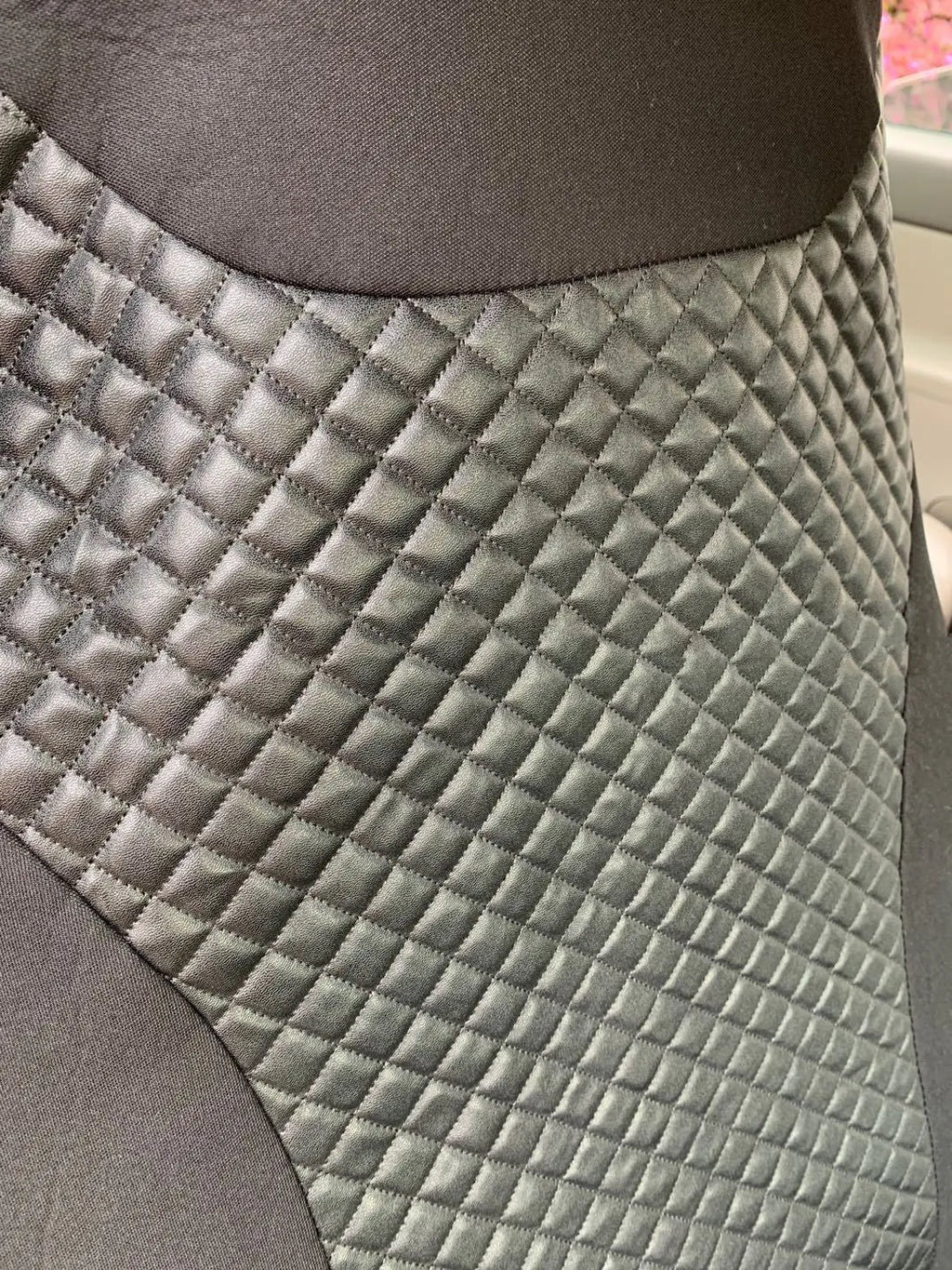 Black quilted PU and polyester fabric universal automotive seat cover