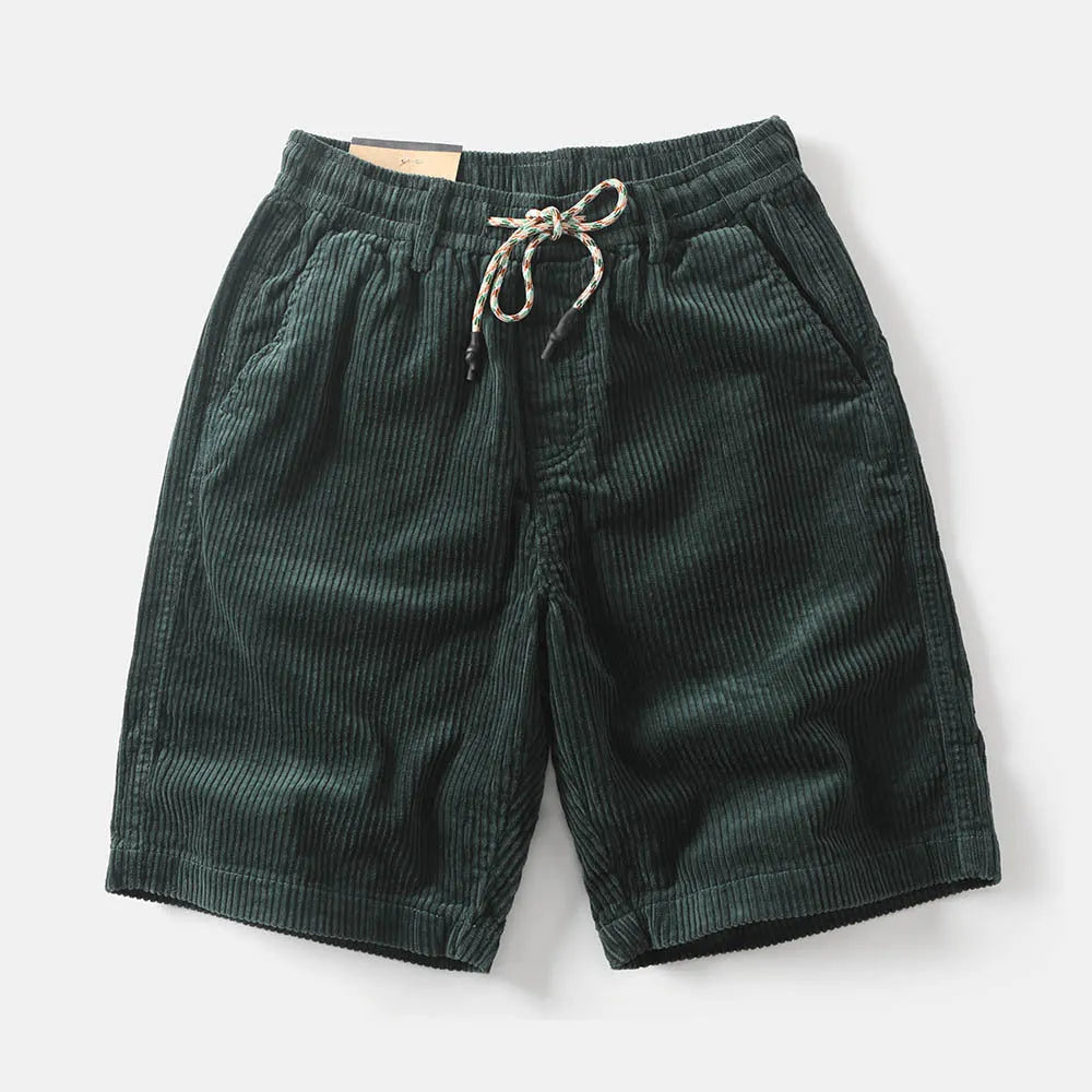 Men's retro American-style cargo shorts in polyester fabric, straight leg, fifth pants length