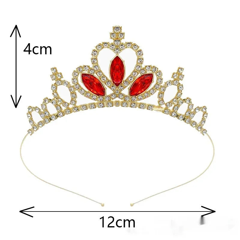 Girl's alloy princess crown with electroplated finish and crystal accents