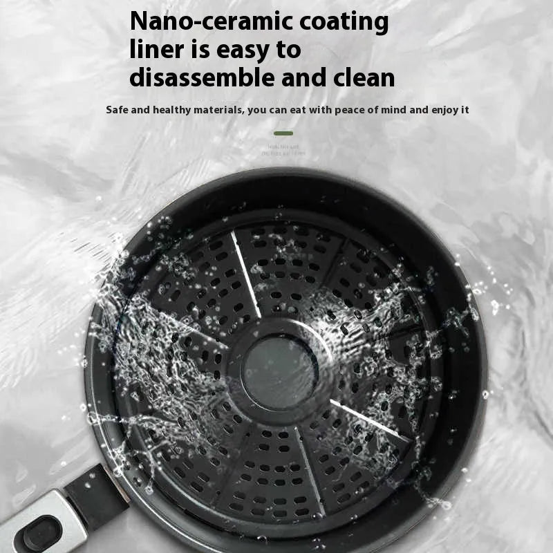 8 litre mechanical button air fryer oven with visible cooking window and nano-ceramic coating