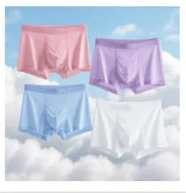 Ice Silk breathable boxer briefs in solid colours with seamless quick-drying design