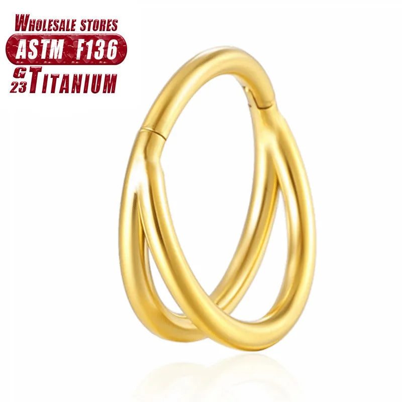Titanium alloy nose ring body jewellery in silver, gold, black, rose gold and colourful finishes