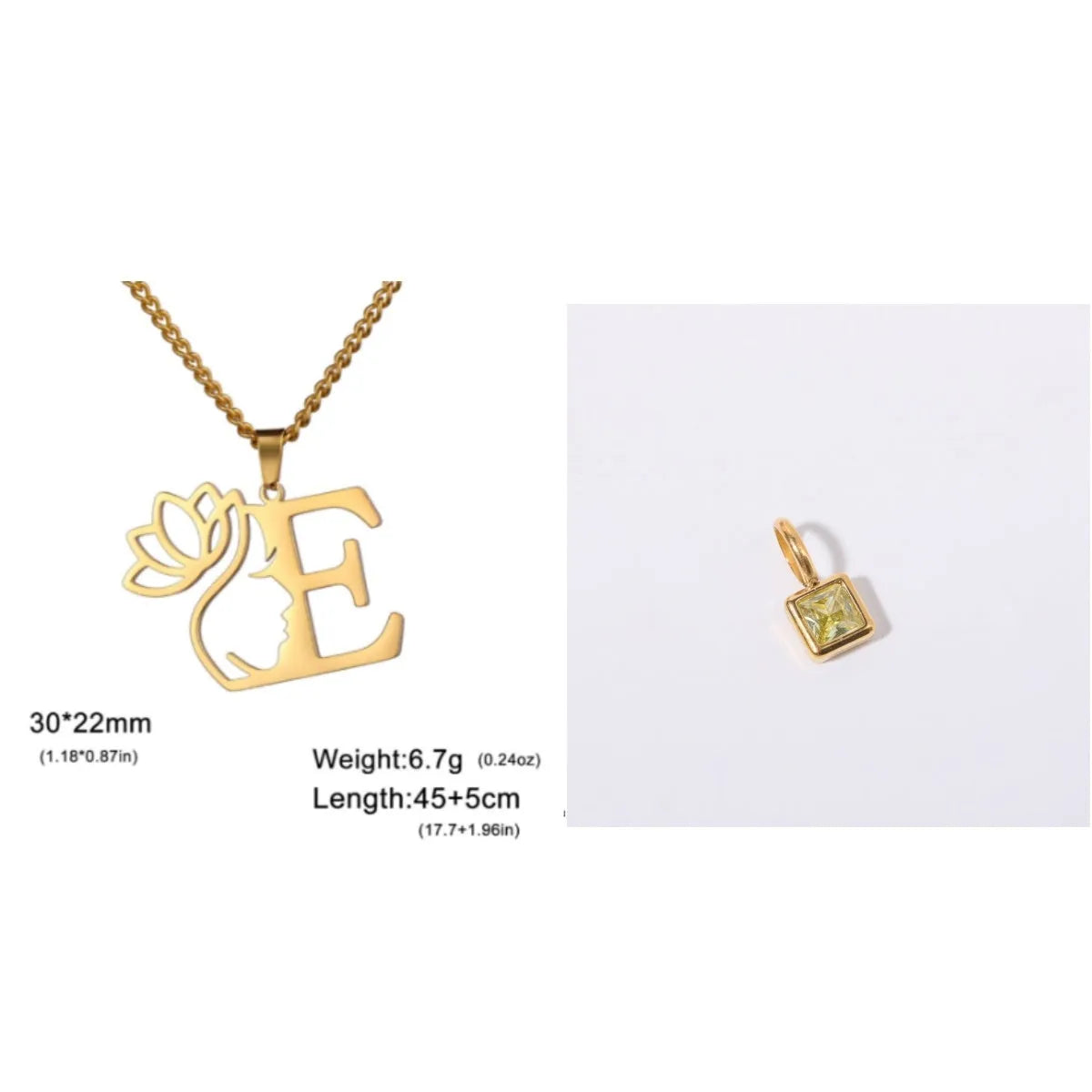 Gold and silver stainless steel fashion necklaces with a cross chain design and matching pendants.
