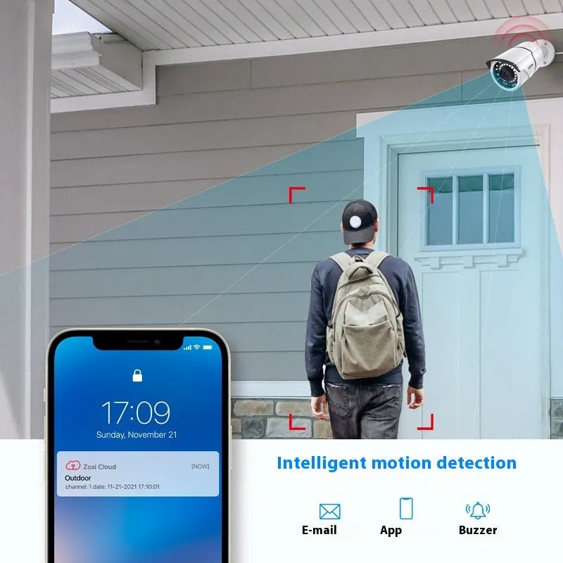 ZOSI Zhou Shi 5MP POE network video recorder security system with outdoor cameras