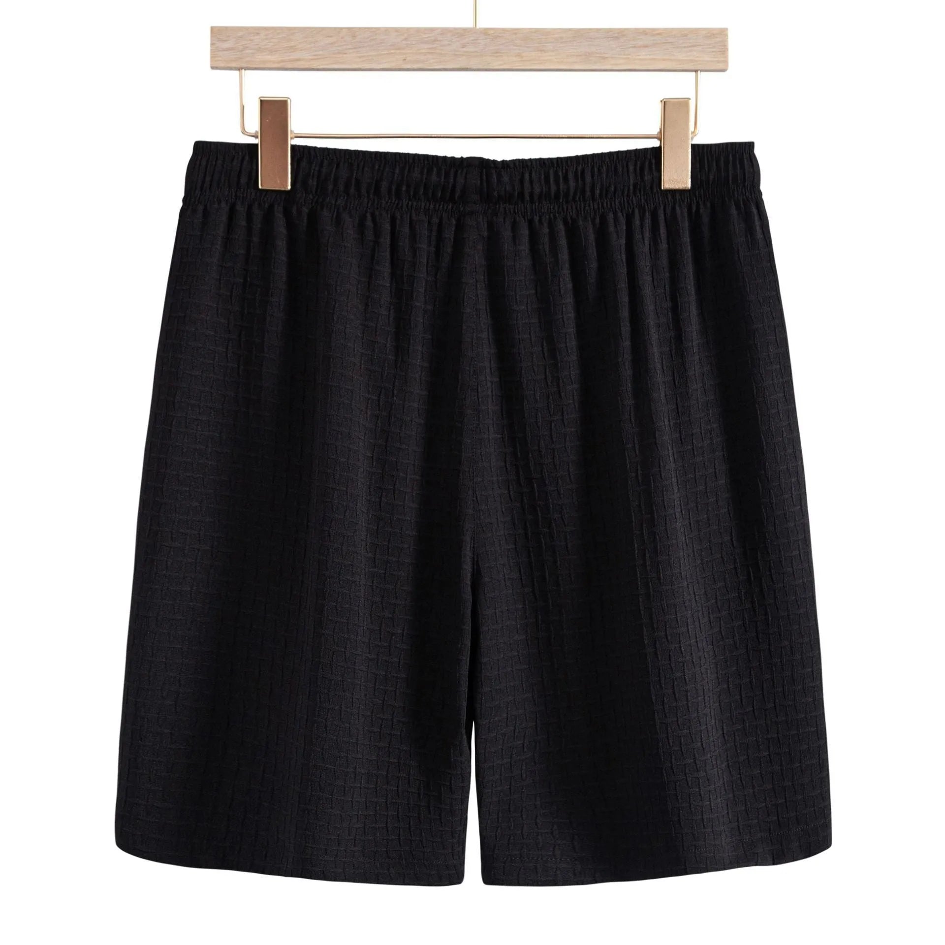 Men's cotton blend beach shorts and shirt two-piece set in loose cardigan style