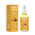 Turmeric honey essential oil 30ml in amber glass bottle with dropper for facial application