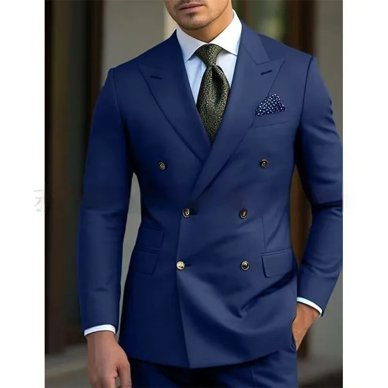 Men's two-piece business suit set in regular cut with jacket and trousers