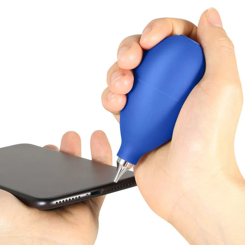 Blue rubber dust removal air blower tool for camera lens and phone cleaning
