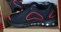 Men's black air cushion sneakers with artificial PU upper, plastic sole, and lace-up design for outdoor running