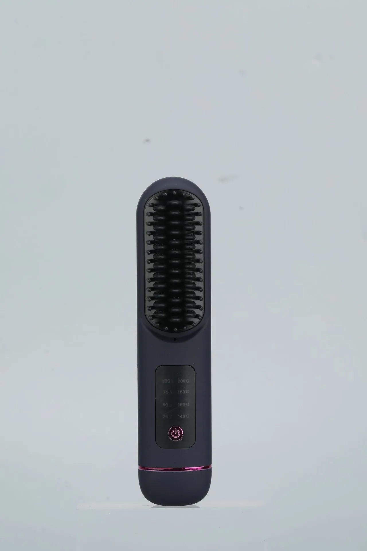 Portable charging negative ion straight hair comb in white, blue, or grey with ABS construction