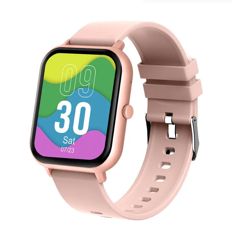 ZL54C smart watch on wrist showing AMOLED screen, available in black, pink, or silver colours.