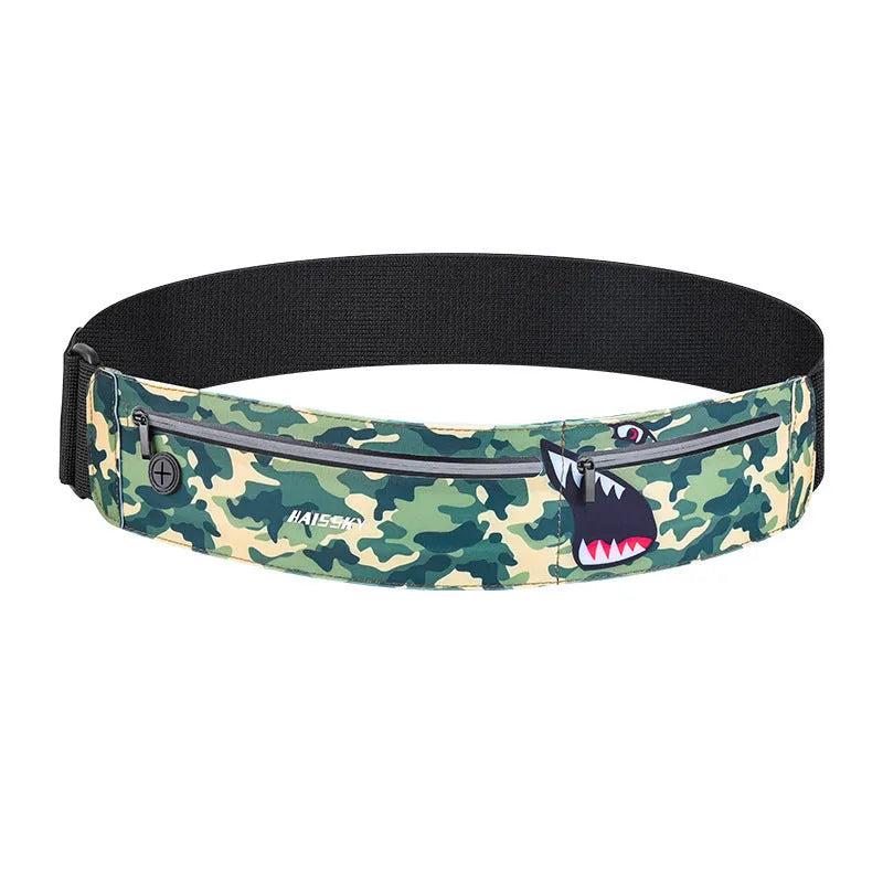 Waterproof 8-inch waist bag in chinlon Lycra for outdoor sports and fitness activities