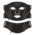 Black gold IPL red light LED facial beauty mask with headband and scarf components