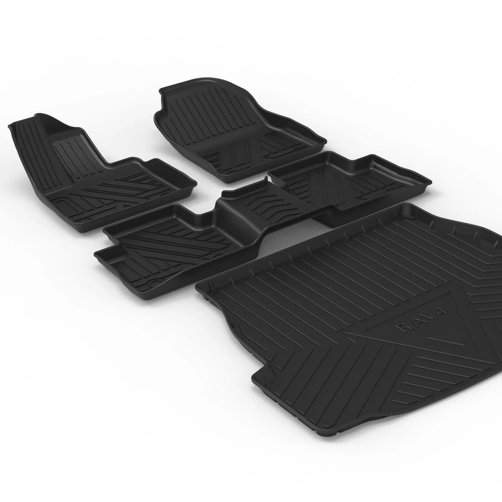 Black TPE car trunk pad with a carbon fibre pattern, designed for special car model tailboxes.