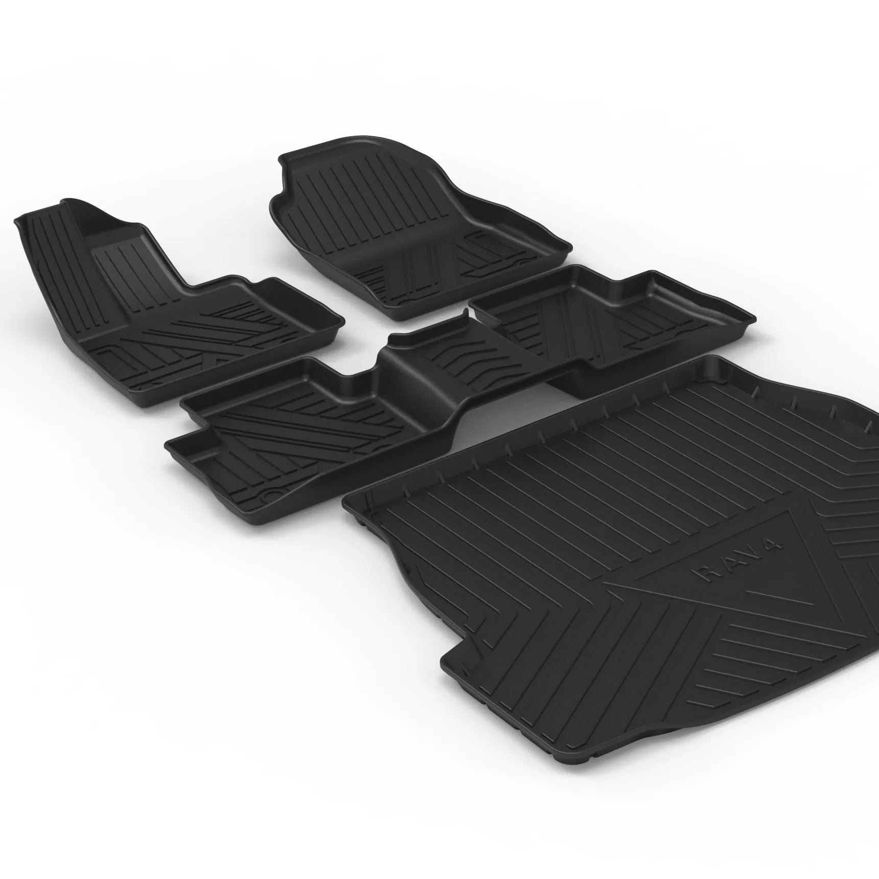 Black TPE car trunk pad with a carbon fibre pattern, designed for special car model tailboxes.