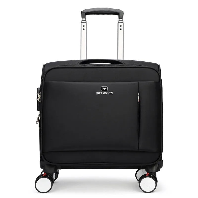 Black Oxford cloth 18-inch business travel luggage with universal wheels