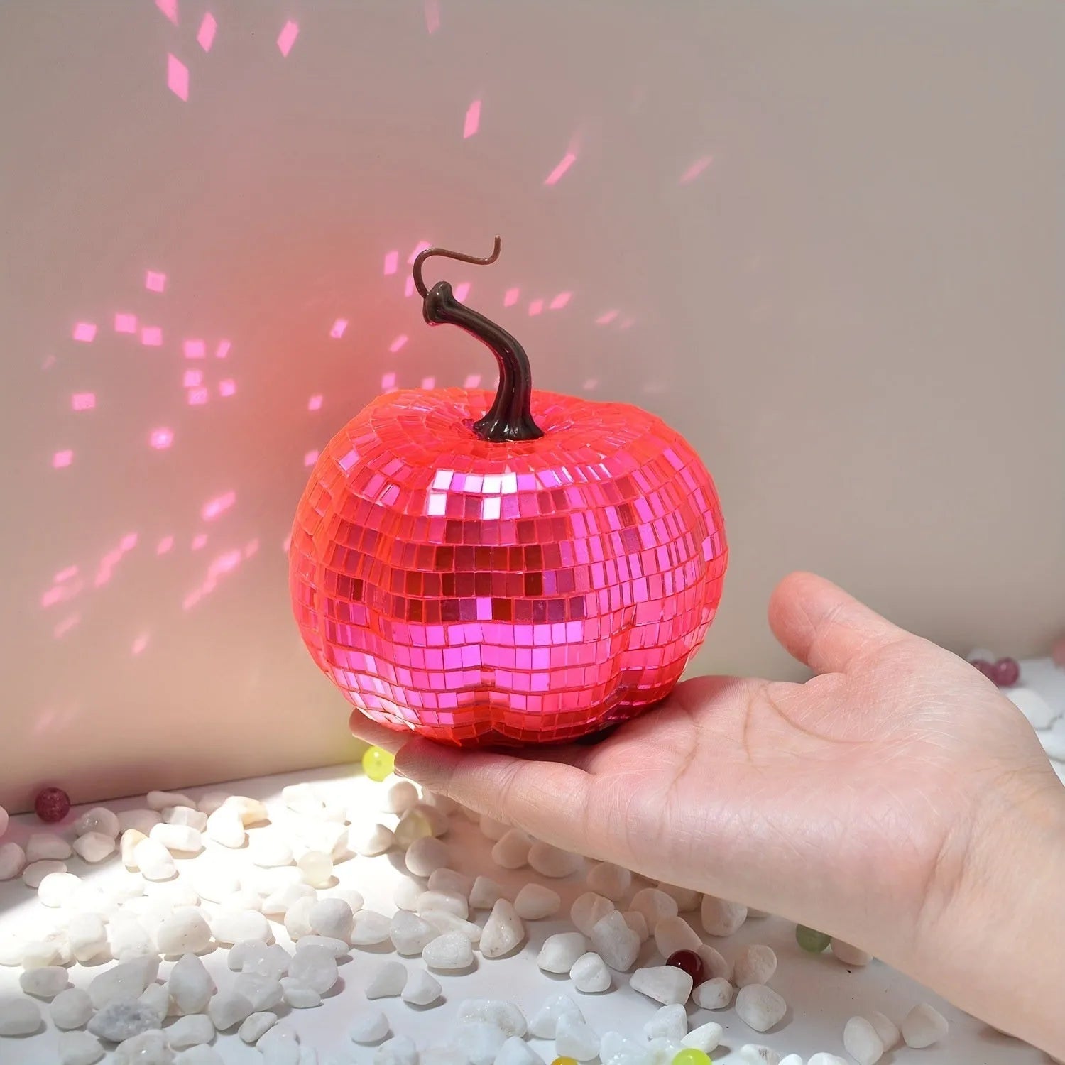 Chinese style mirrored glass pumpkin decoration in multiple sizes for Halloween and Christmas