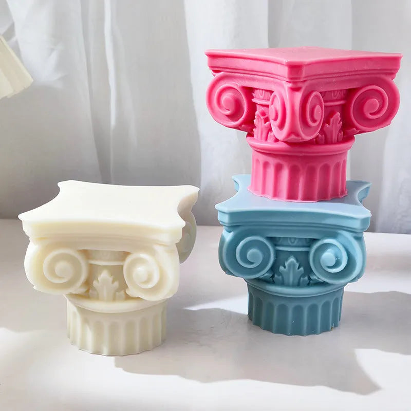 Roman pillar silicone craft mould with irregular modern minimalist column design