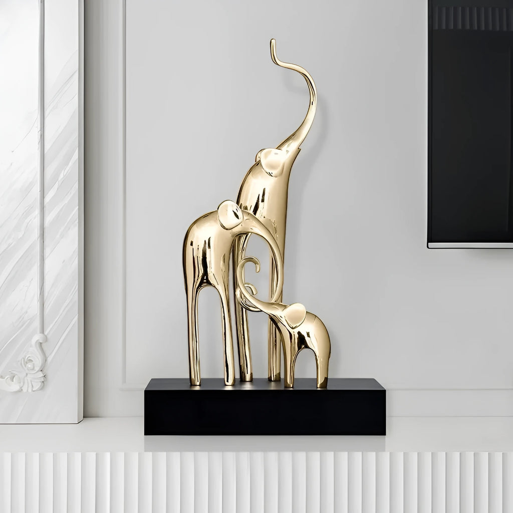 Elephant decorative statue in resin with European style, available in four colour finishes
