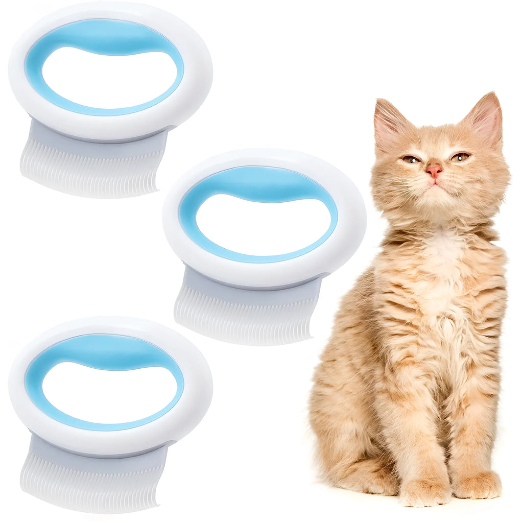 Pet grooming comb with soft teeth for cats and dogs in blue, green or pink colours